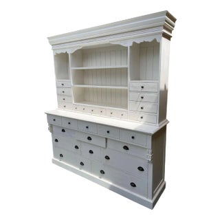 French Country White Mahogany Kitchen Pantry For Sale