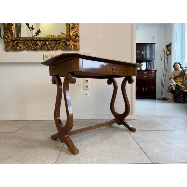 Late Biedermeier Table in Walnut For Sale - Image 3 of 10