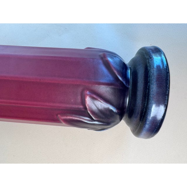Art Deco Weller Loru Mulberry Vase For Sale - Image 3 of 8