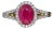The Crannell: Ladies 14K Ruby and Diamond Halo Engagement Style Ring For Sale