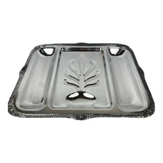 Well & Tree Silver Plated Rectangular Serving Tray by Sheridan Silver Company For Sale