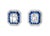 Mid-Century Modern Mid 20th Century Pair of 18k White Gold Sapphire Diamond Stud Earrings Estate Sapphire For Sale - Image 3 of 4