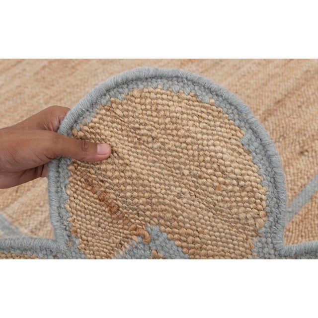 Gray Jute Wool Premium Handwoven (Not Braided) Scalloped Rug 2x4Ft. For Sale - Image 4 of 12