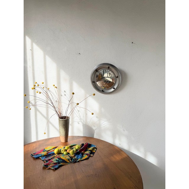 Antique English Style Round Convex Metal Mirror, 1900s For Sale - Image 15 of 18
