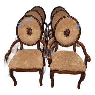 6 Louis XVI Oval Medallion Back Dining Room Chairs For Sale