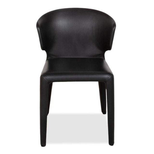 Hola Leather Chairs in Black from Cassina, Set of 8 For Sale - Image 13 of 14