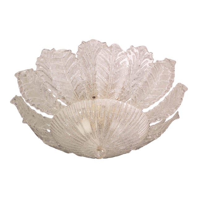 Verona, Large Size Murano Clear Trasparent Glass Ceiling Light, 1970s For Sale