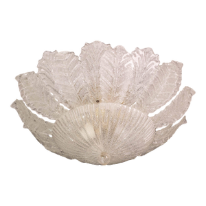 Verona, Large Size Murano Clear Trasparent Glass Ceiling Light, 1970s