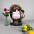 Characterful Tanuki figure in Shigaraki earthenware, dating from ca. 1970s–1980s, Shōwa period, Japan. This substantial...