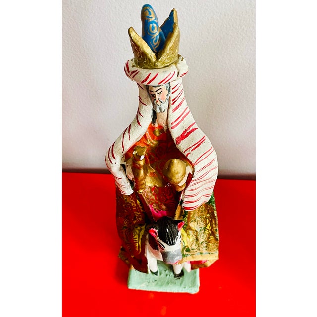 Hilario Mendivil 3 Wise Men Magi Nativity Mixed Media Figures 70s Cusco Peru 12” Tall For Sale - Image 10 of 12