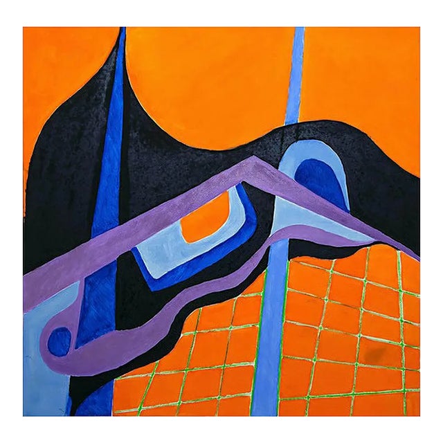 Giorgio Lo Fermo, The Orange Floor, 2020, Original Oil on Canvas For Sale