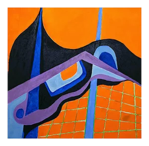 Giorgio Lo Fermo, The Orange Floor, 2020, Original Oil on Canvas