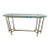 1980s Vintage Labarge Brass Glass Top Oval Hoofed Feet Console Table For Sale
