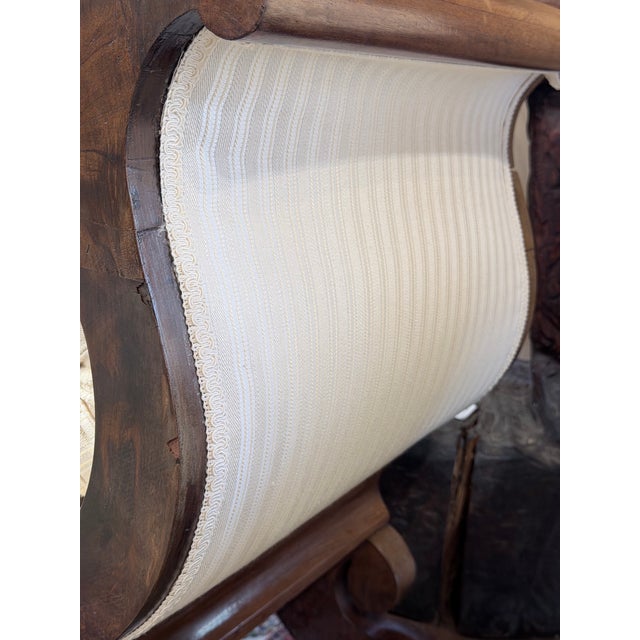 Circa 1830 American Empire Flame Mahogany Scroll Arm Sofa For Sale - Image 9 of 11