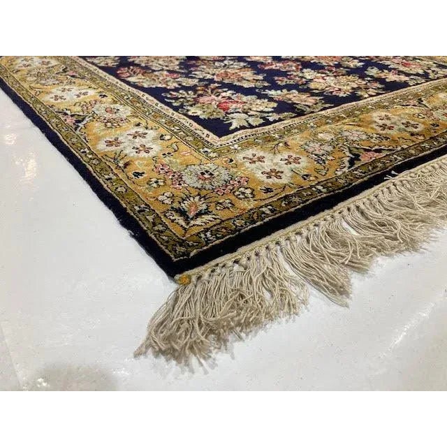 1970s Vintage Persian Silk Qum Rug For Sale In New York - Image 6 of 7