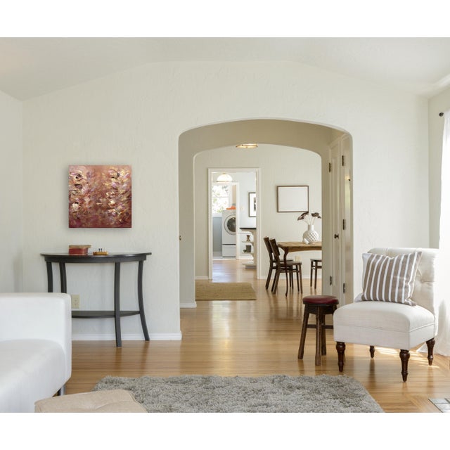 Purple Love Bed - Luminous Abstract Painting Earthy Neutrals, Metallic Texture Original Artwork by Vé Boisvert For Sale - Image 8 of 9