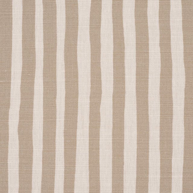 Schumacher SAMPLE - Schumacher Chaney Stripe Fabric In Sand For Sale - Image 4 of 5