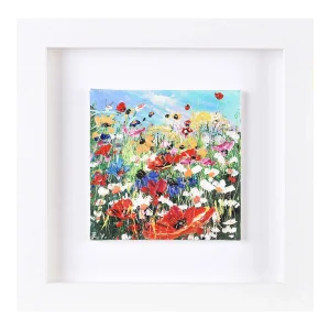Evelina Vine, Colourful Impasto Abstract Wild Flower Painting by Contemporary British Artist, 2022