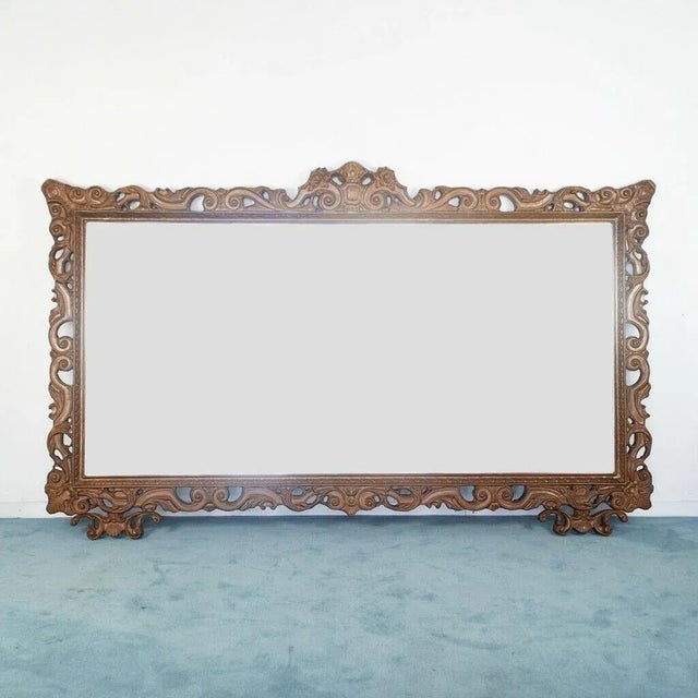 Vintage Brown Wooden Mirror, 1950s For Sale - Image 13 of 13