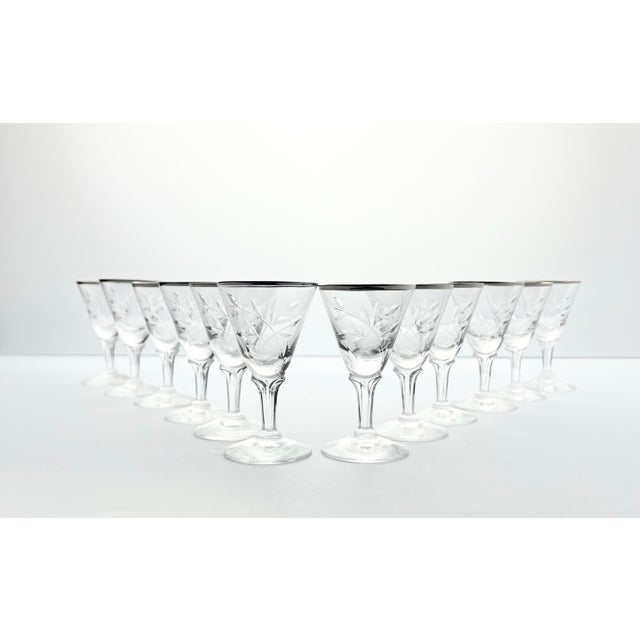 Fostoria “Bridal Belle” Set of 12 Cordial Liquor Sipper Glasses 3” 1oz Good condition. No chips, cracks, or fleabites....