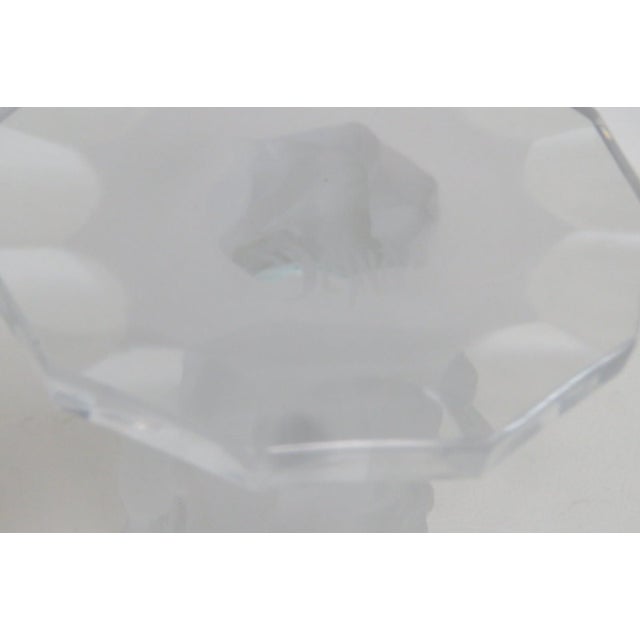 Bohemia Desna Art Nouveau Style Frosted Crystal Sculptural 3 Nymphs Vase 4532b For Sale - Image 4 of 14