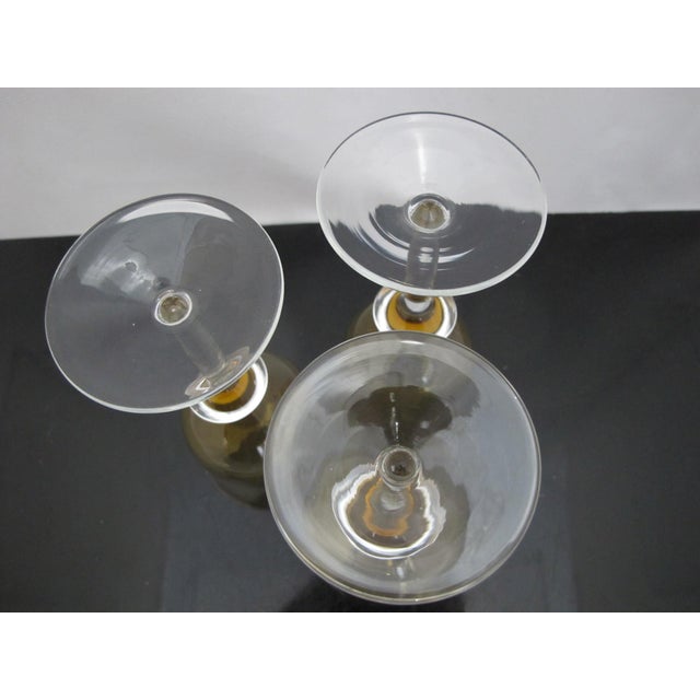 Mid 19th Century Denby Poland Aurora Amber Crystal 7" Wine Glass Set of 3 For Sale In Portland, OR - Image 6 of 6