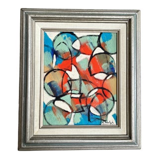 Contemporary Original Stephen Heigh Abstract Painting “Golden Fish Pond” For Sale