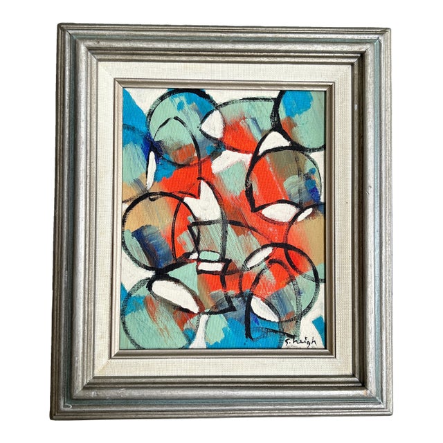 Contemporary Original Stephen Heigh Abstract Painting “Golden Fish Pond” For Sale