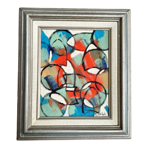 Contemporary Original Stephen Heigh Abstract Painting “Golden Fish Pond”