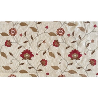 Duralee Appliqued and Embroidered Fabric For Sale
