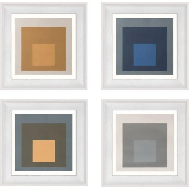 Modern Color Squares, Set of 4, Framed Artwork For Sale In Los Angeles - Image 6 of 6
