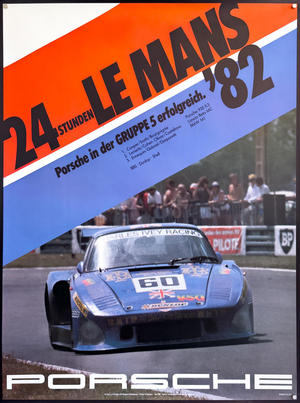 24 Hours of Le Mans 82 Porsche Poster from Werbeagentur Strenger, 1982