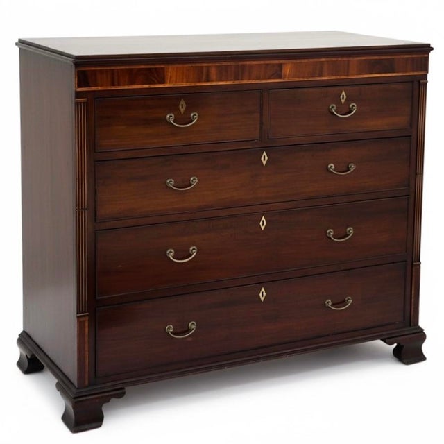 19th Century English William IV Flame Mahogany and Satinwood Scottish Chest For Sale - Image 9 of 9