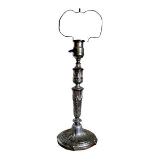 Victor Saglier and Freres Silver Plate Lamp For Sale