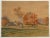 Paper French Landscape Watercolor Painting, Signed 1940 For Sale - Image 7 of 7
