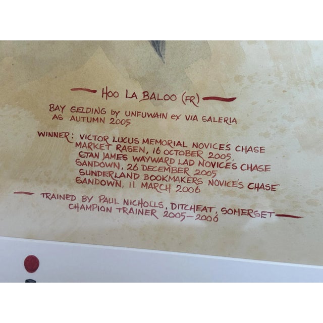 2000 - 2009 2000s "Hoo La Baloo" Vintage French Equestrian Watercolor Horse Painting by Martin Alford For Sale - Image 5 of 9