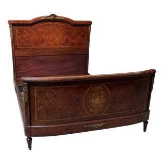 Antique Art Nouveau Ornate Bed, 1910 For Sale
