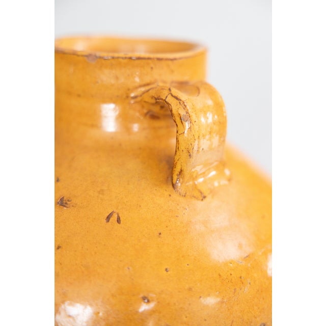 19th Century French Yellow Glazed Terracotta Olive Jar Urn Vase For Sale In Houston - Image 6 of 9