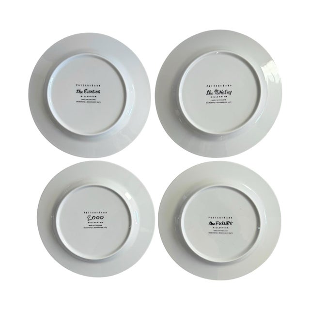 White 1999 Pottery Barn Millennium Series “The Decades” Salad / Dessert Plates - Set of 12 For Sale - Image 8 of 8
