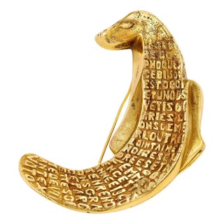 French Bronze À La Gloire des Phoques Brooch Line Vautrin For Sale