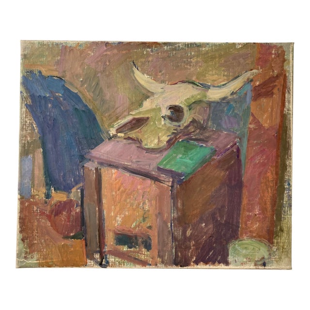 1980s Kaspar Ilg Cow Skull Still Life For Sale