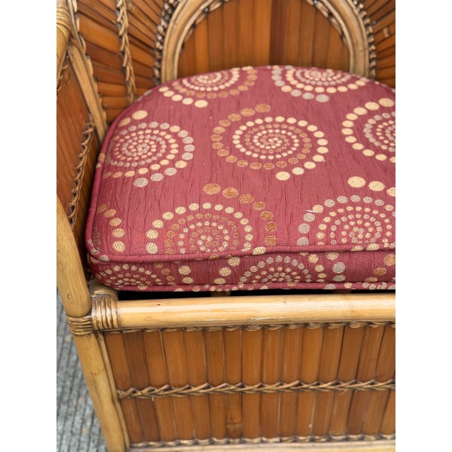 Vintage Split Bamboo Armchair With Cushion For Sale - Image 4 of 12