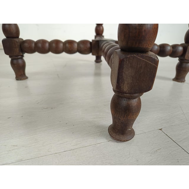 Wood Brutalist Pedestal Table from Charles Dudouyt, 1940s For Sale - Image 7 of 14