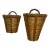 1980s Split Reed and Jute Wicker Decorative Wall Baskets - A Pair. For Sale