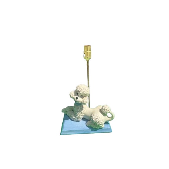 Vintage Ceramic Sitting Poodle Table Lamp For Sale