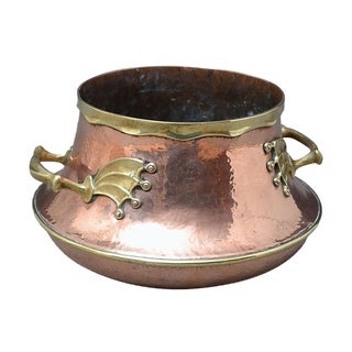 Large Victorian Copper and Brass Vessel For Sale