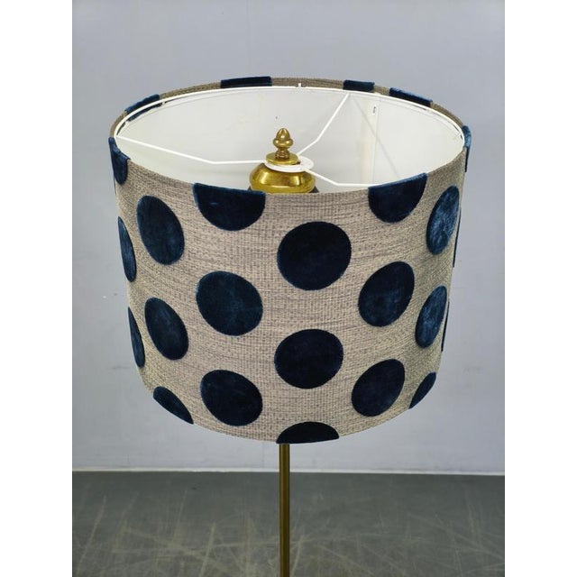 Hollywood Regency Brass Floor Lamp with Romo Shade, Italy, 1950s For Sale - Image 4 of 11