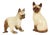 Siamese Cat Figurines in Glazed Ceramic, Japan, 1950s, Set of 2 For Sale