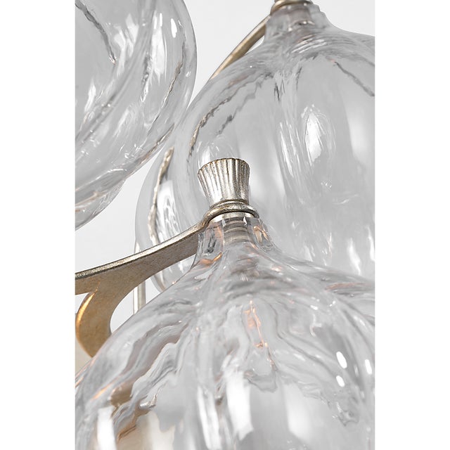 Visual Comfort Julie Neill for Visual Comfort Signature Caselli 15" Sconce in Burnished Silver Leaf with Clear Glass For Sale - Image 4 of 11