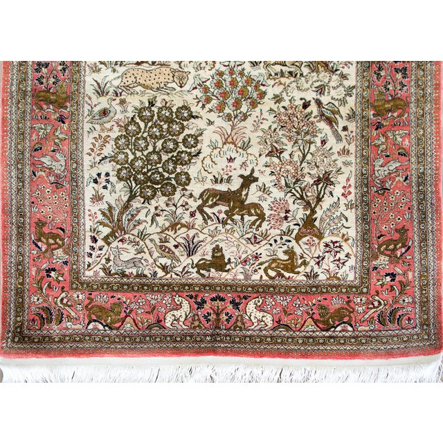 Mid-20th Century Persian Silk Qum Rug For Sale - Image 13 of 15